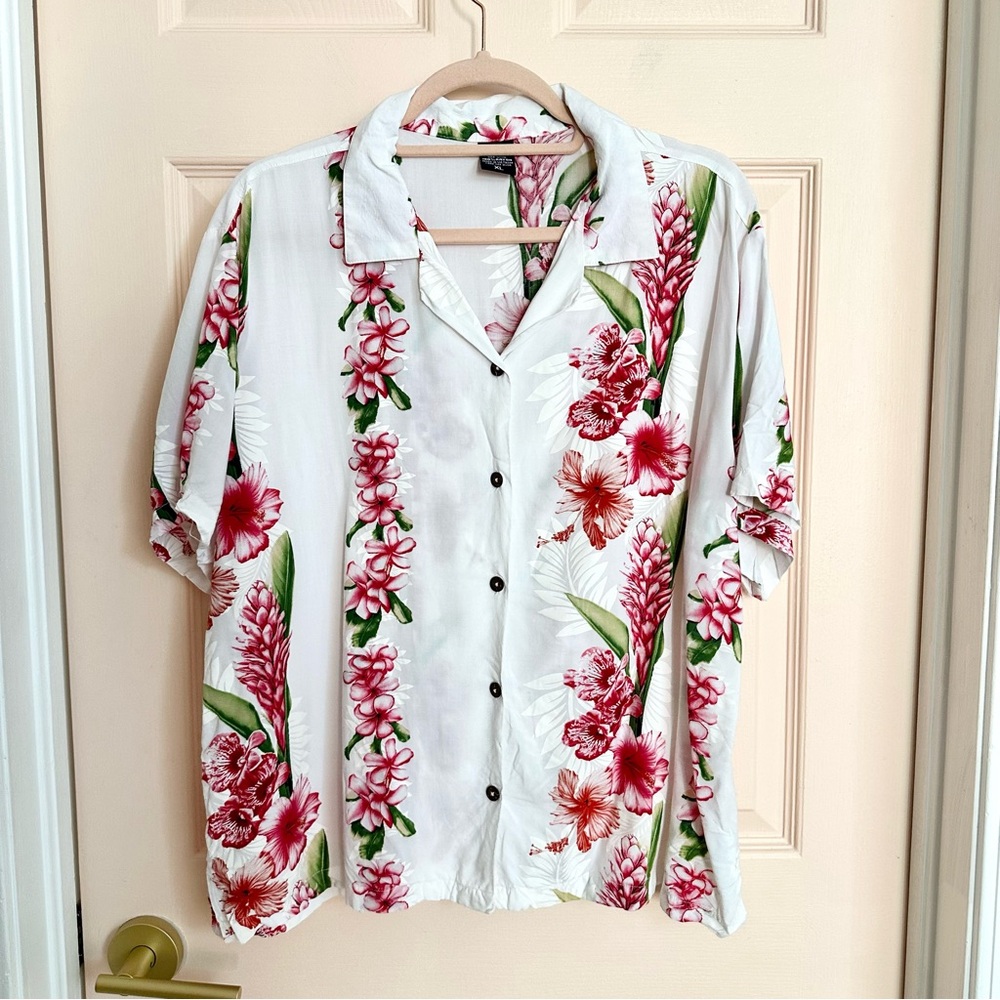 Pink Favant Hawaiian button up